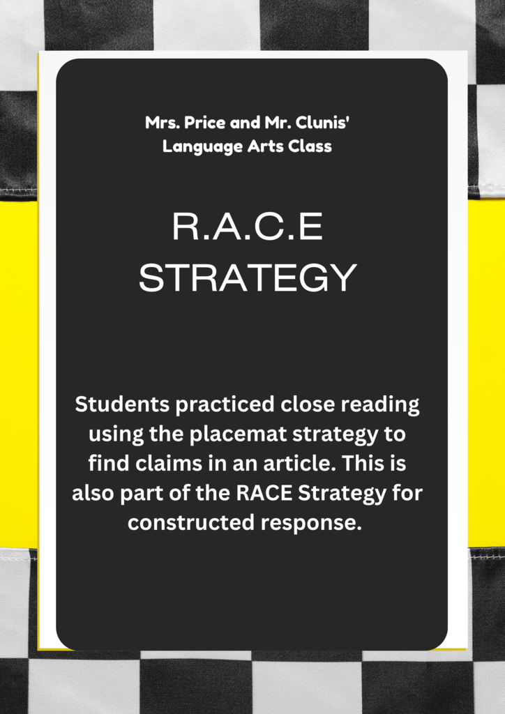 R.A.C.E. Strategy Poster